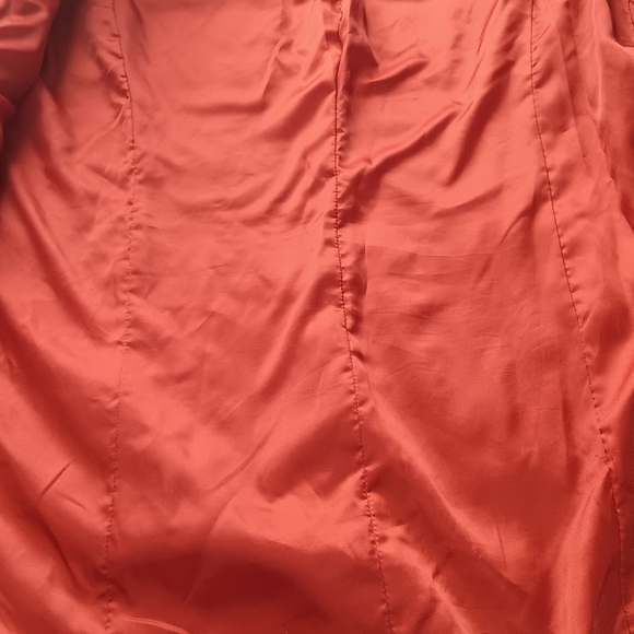 CHARLES KLEIN Orange Long Coat Size 6 - Picture 3 of 14